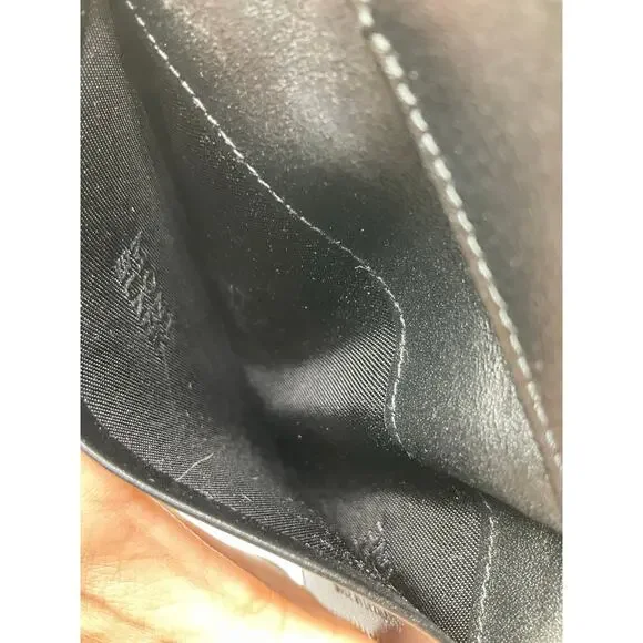 Mont Blanc Leather Business Card Holder, about 3" x 4.25"- Black
